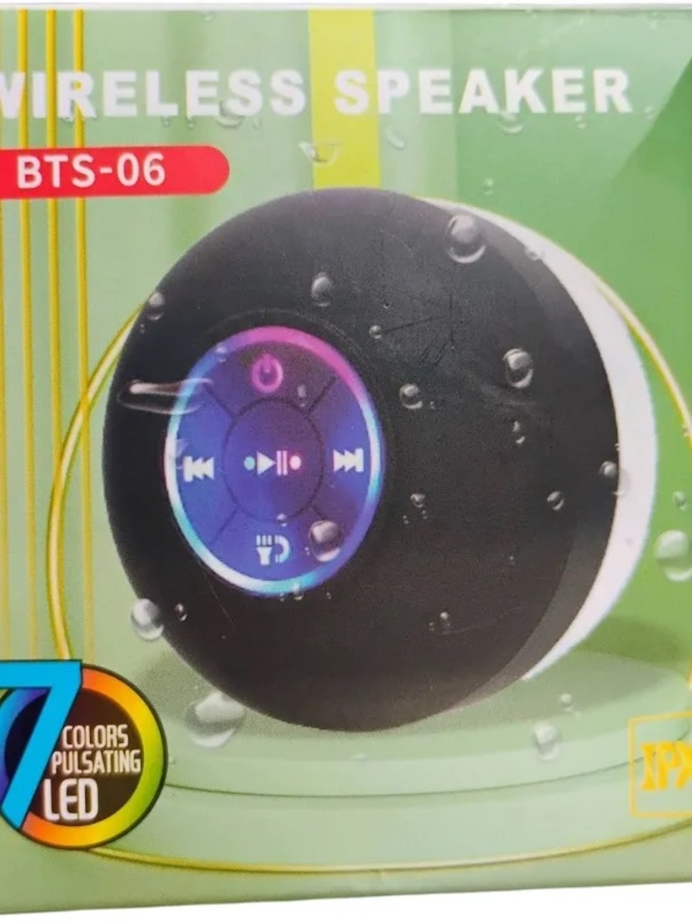 BTS-06 Black Portable Bluetooth Speaker with LED